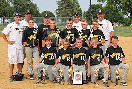 The Vinton 12U team poses with their state tourney trophies.