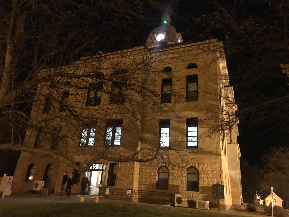 Just a view of the courthouse on election night