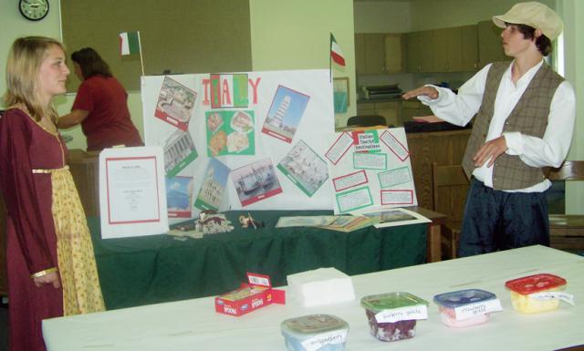 Katie Hancock and Brandon Price chose Italy for their Food Fair presentation at VSMS.