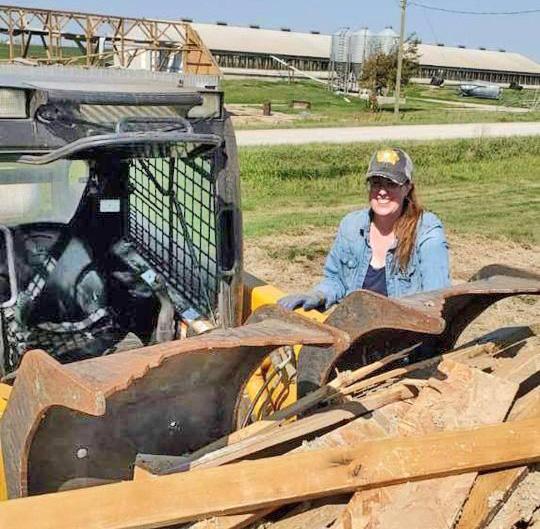 Bodeker shares experiences as she helps cleanup following the derecho that tore through the area