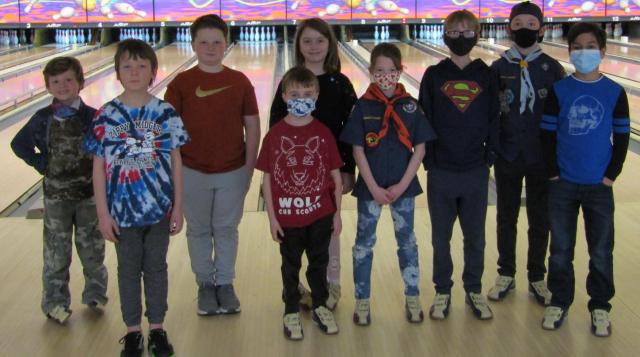 Cub Pack #47 goes out on the town at the local bowling alley