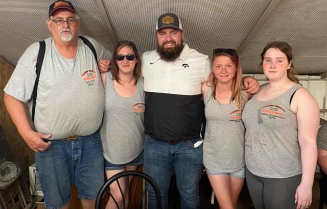 Dalles Mitchell Jacobus with the Lil Race Car Club organizers Mitch, Rachel, Shelby & Alyssa