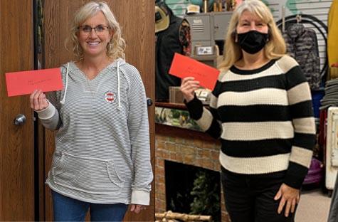 Holiday Lights Punch Card winners Laurie Hyland and Toodie Hunt each won $50 in Vinton Value Dollars