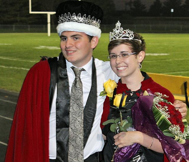 Justin Shaw and Ellie Lane pose for the first of many photos as VSHS Homecoming King & Queen.