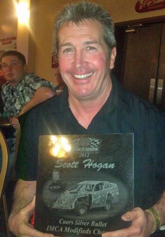 Scott Hogan with his 34 Raceway Championship plaque.