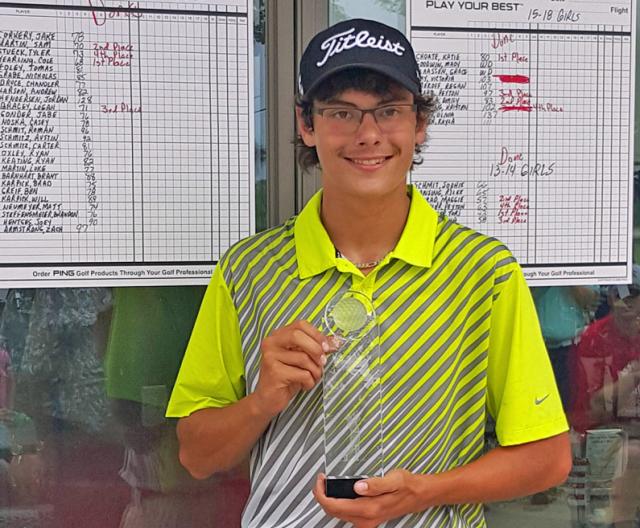 Ty Stueck of rural Vinton is the repeat C.R. Optimists Golfer of the Year