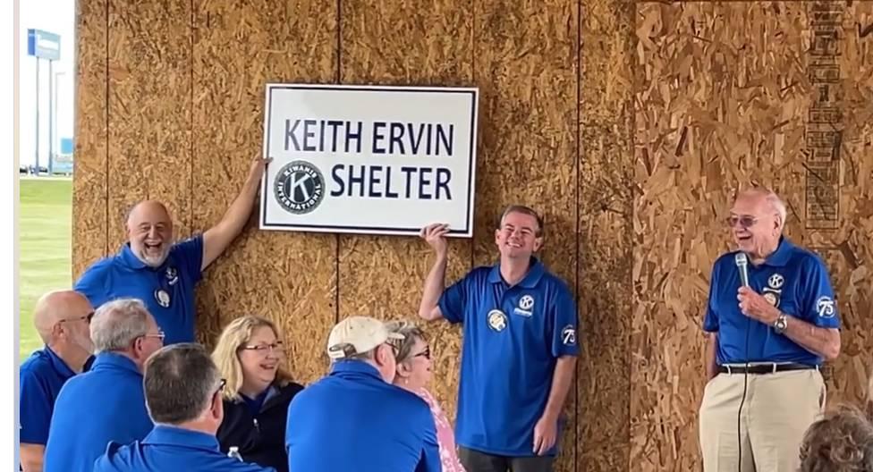 Keith Ervin Shelter named to honor long time Kiwanian and two time president of the club