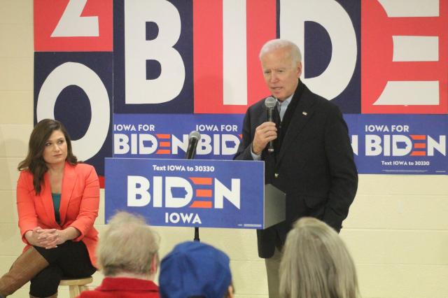 Former Vice President Joe Biden visits Vinton as part of his campaign stops