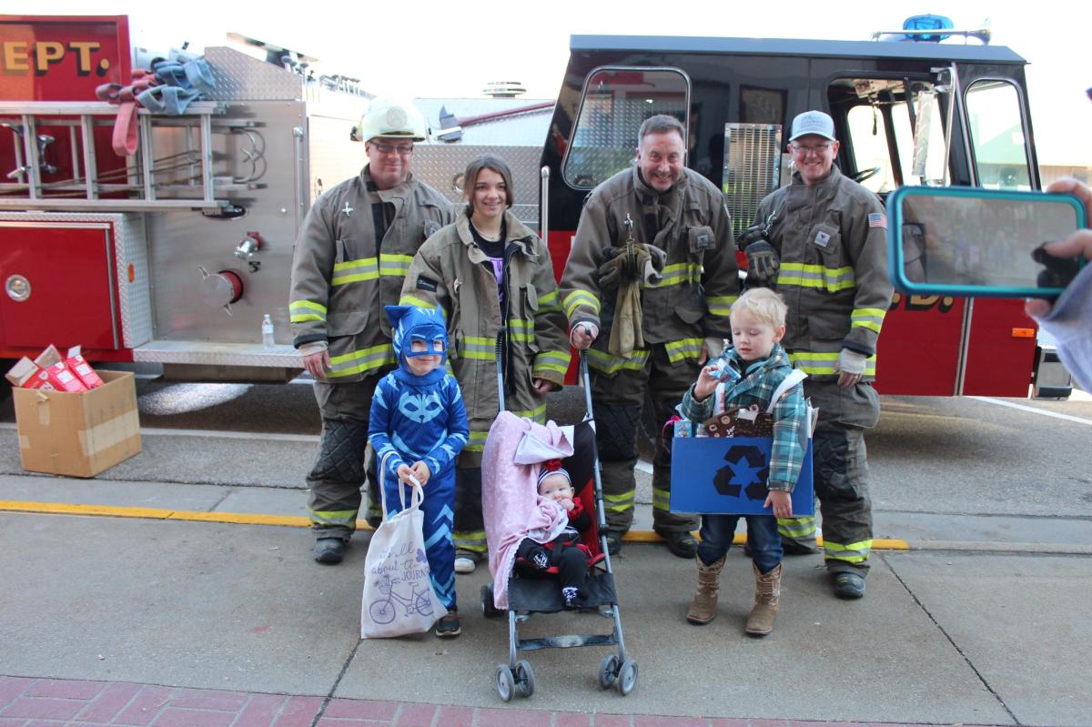 The Vinton Fire Department had several treats for the children as they stopped to see the firemen