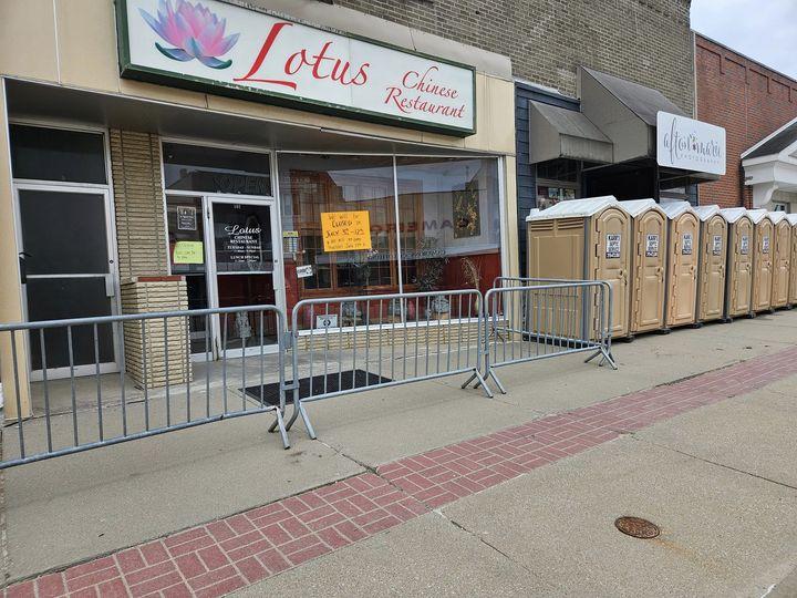 Barricades and porta potties in front of Lotus Restaurant caused issues with this business and others during the downtown concert last month.