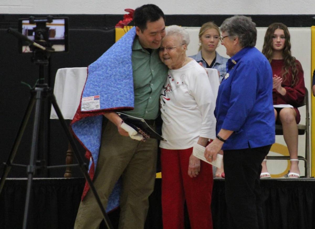 Rita with her favorite Dr. Song at her last Veteran's assembly last November