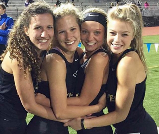 Lily & Grace Horst, Annika Schmidt and Bristi Gerber set school records at the Wamac meet.