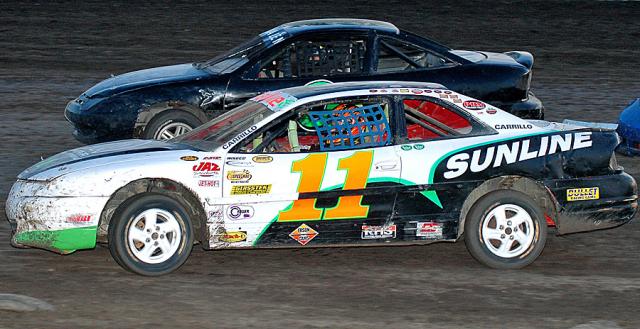 Steve Meineke heads toward the checkered flag in the Sport Compact Feature