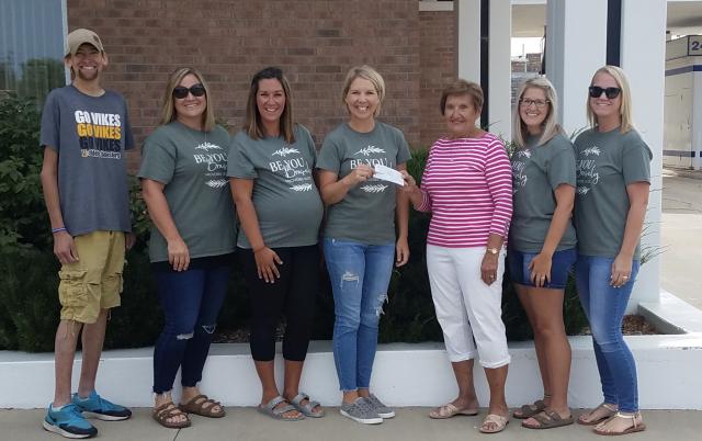 Vinton Community Foundation with one of the Award recipients Be You Bravely