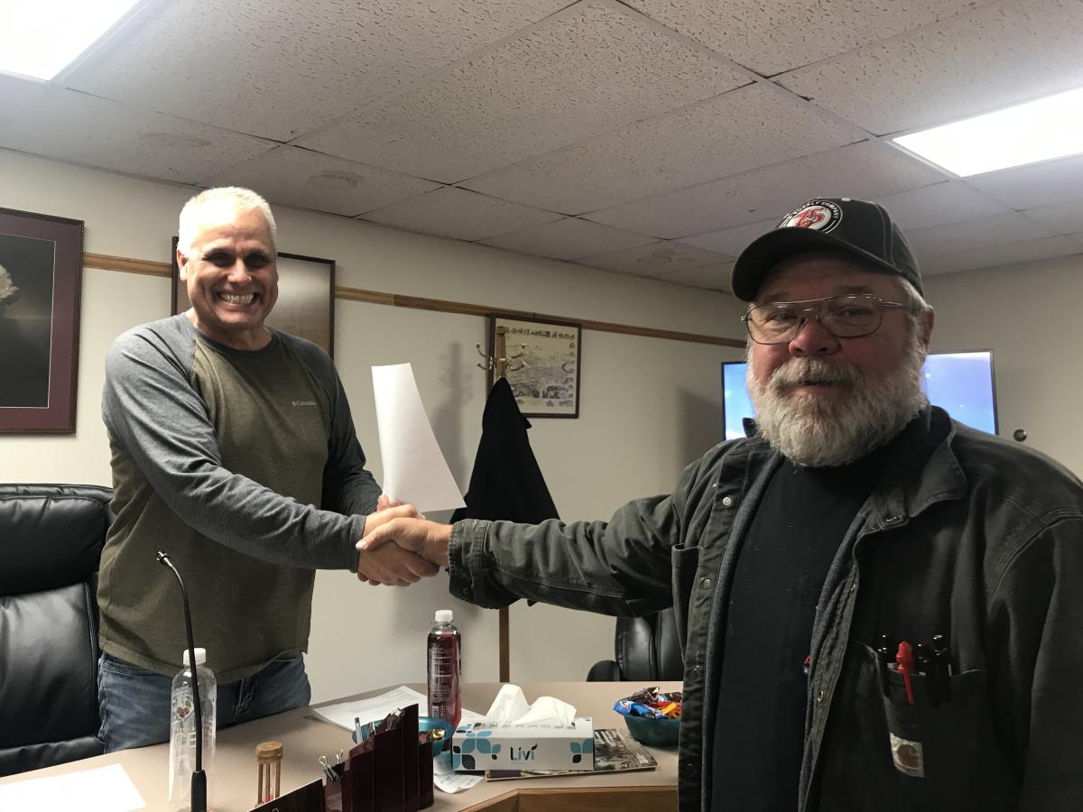 Mayor Bud Maynard and Ron Hessenius