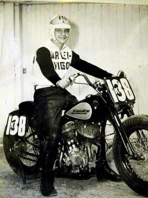 70 years ago today, Benton County Speedway held its first Motorcyle race Bob Kimm on his motorcycle preparing to race - note that there are no brakes!