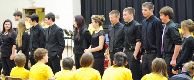 The VS band honored its seniors during the Extravaganza.