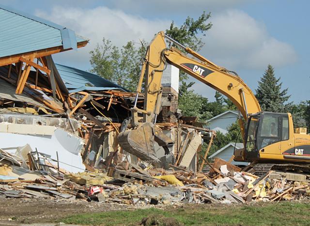The Abbe Center building, damaged by the tornado, has been torn down.