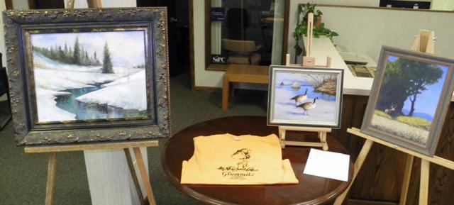 These paintings are on display at US Bank in Vinton.