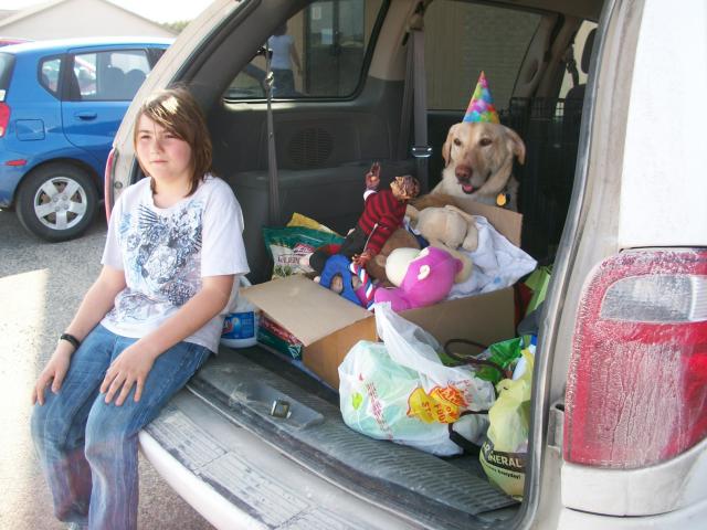 11 year old Cameron celebrated his birthday with gifts for the Animal Shelter.