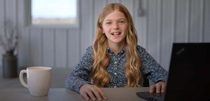 Katie Birker helps to explain farming