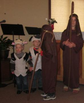 Tiny sheep and their shepherds