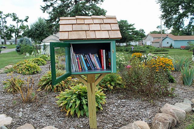 The new 'take-a-book, leave-a-book' library is now available at the Community Youth Garden.