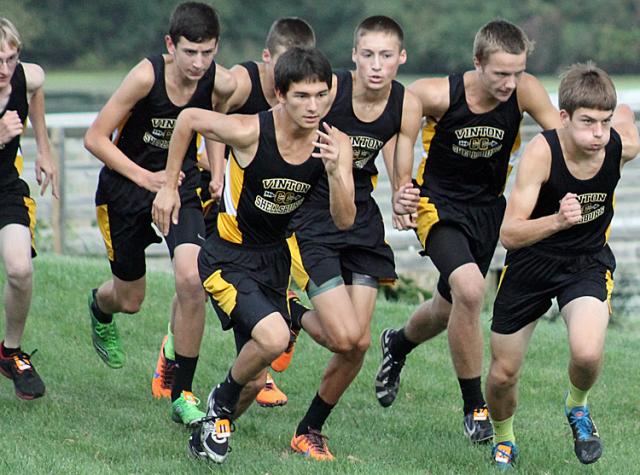 Viking runners begin the course during their home meet at Rodgers Park on Tuesday.