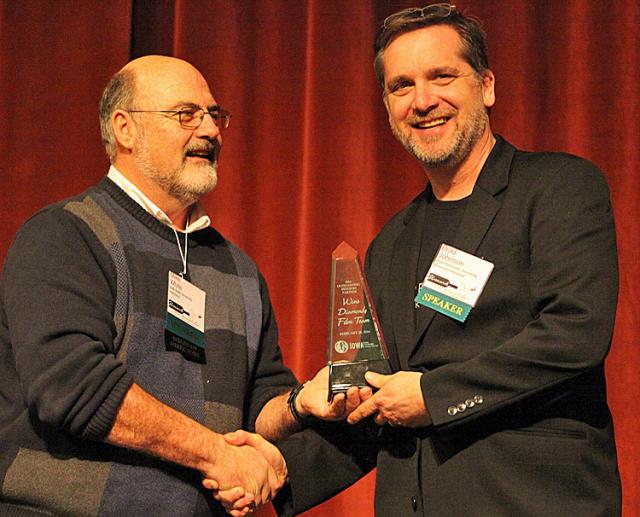 Producer Brad Johnson of Wine Diamonds accepts the Outstanding Industry Partner of the Year Award.