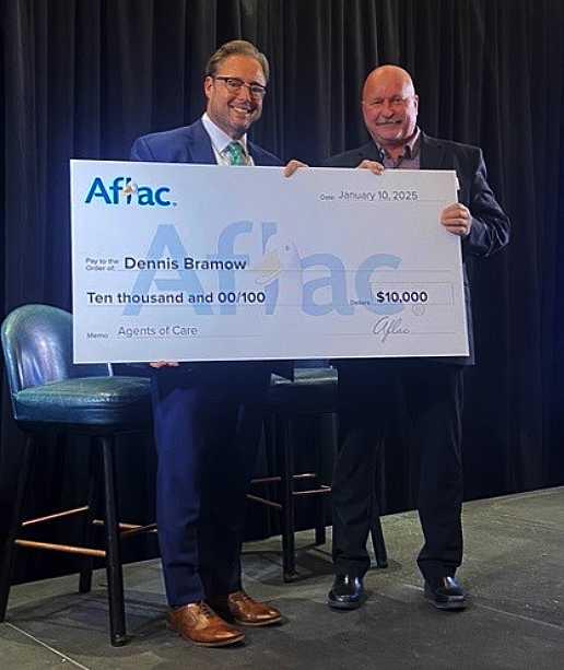 Dennis Bramow, a four-year Aflac agent was recognized for acts of service and philanthropy