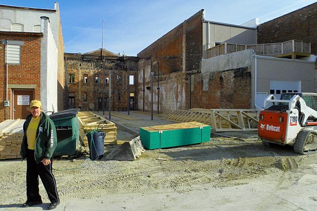 Gary Dvorak stands behind the site of the future Cafe de Klos.