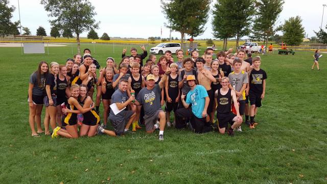 The VS cross country runners celebrate their success at Grinnell.