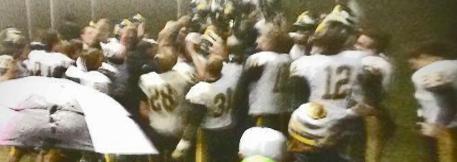Vikings celebrate their win over Crestwood Friday.