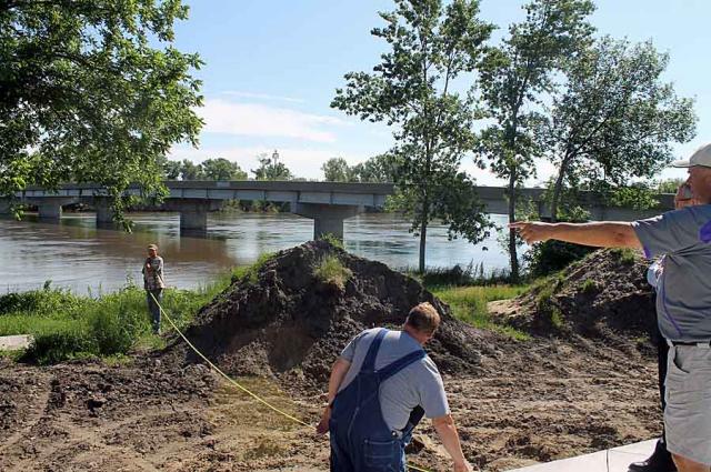 The Cedar River level continues to be a concern; flooding may delay completion of Celebration Park.
