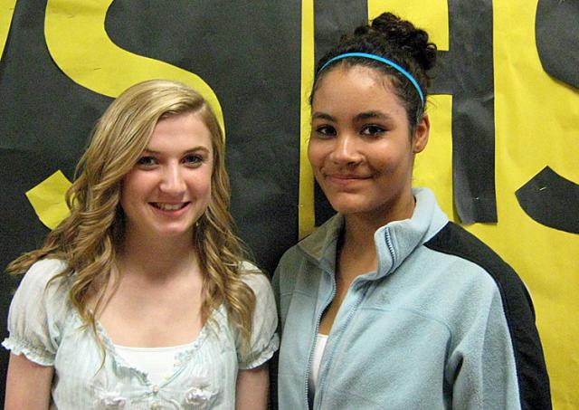 Peyton Leonard and Cheyenne Barnes were WaMac champions in the 55m and 400m events.