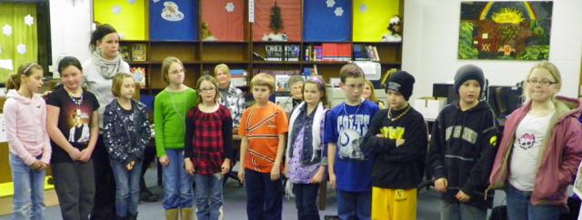 Shanna Furlong's 4th graders at Shellsburg received the Class Act Award for feeding the hungry.