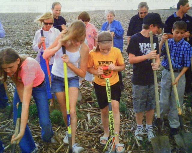 In 2005, Wyatt Oltrogge (right) and others from the Class of 2011 broke ground for new high school.