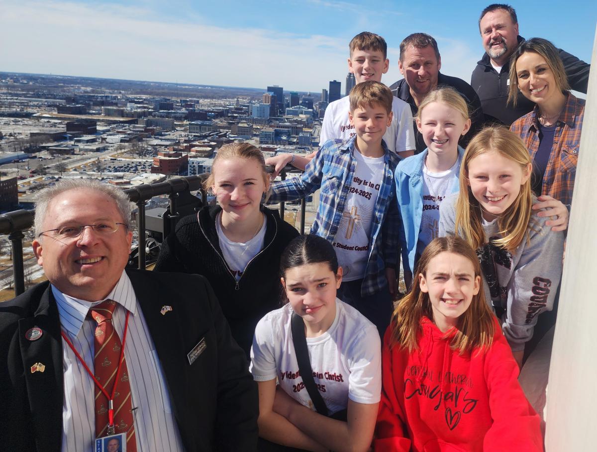 CLS Students take advantage of a beautiful day at the top of the Capitol's Golden Dome.