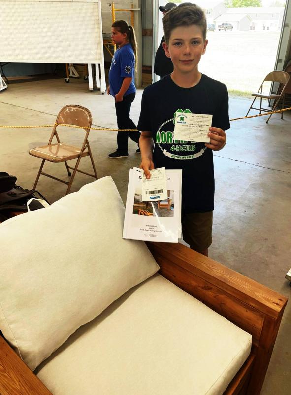 Cole Birker's original chair, considered for state fair, received an award of excellence in judging.
