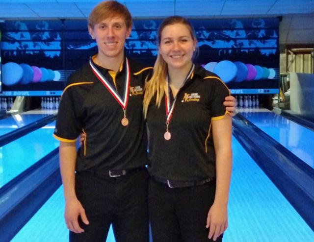 Cole Garwood and Alyssa Bunge each finished 3rd in the District Individual Bowling Tournament.
