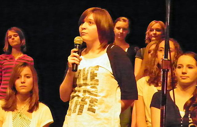 Michelle Patrilla sings a solo in