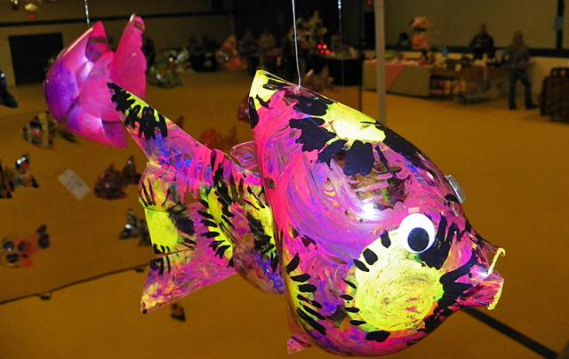 Fish made from 2-liter bottles were featured at the VPRD craft sale.