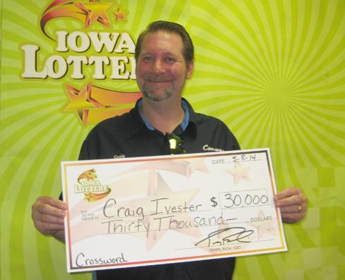 Craig Ivester of Van Horne won $30,000 in the Iowa Lottery 'Crossword' game.