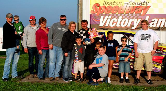 Stock car winner Damon Murty