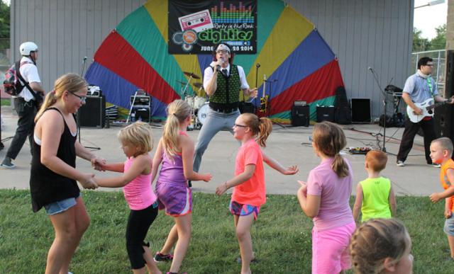 Many danced with the Spazmatics during Party in the Park.