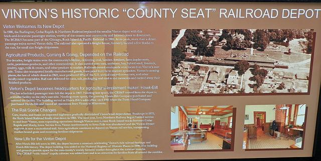 This sign offers information about the history of the Depot; dedication ceremony is Thursday.