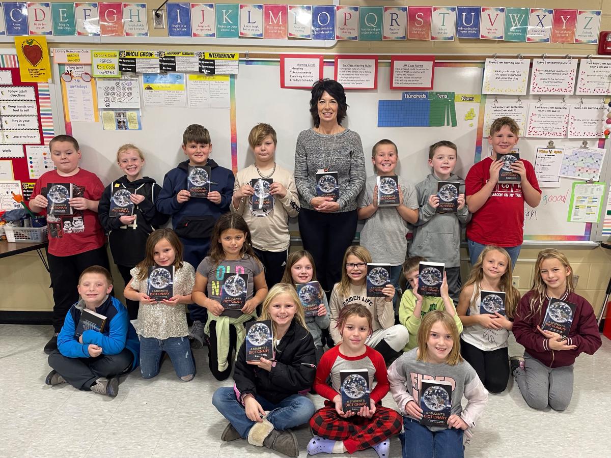 Dictionary Day for the 3rd Grade Classrooms at Tilford Elementary courtesy of our Vinton Kiwanis
