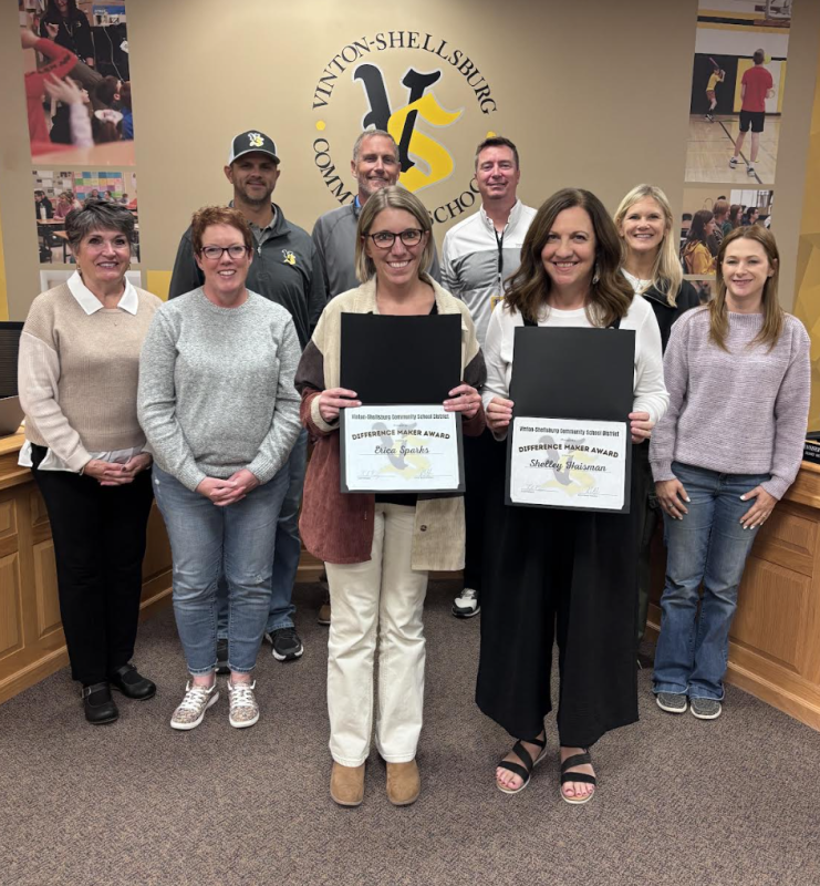 Shelley Hasiman and Erica Sparks recognized for their quick action during a lunch break assisting a student