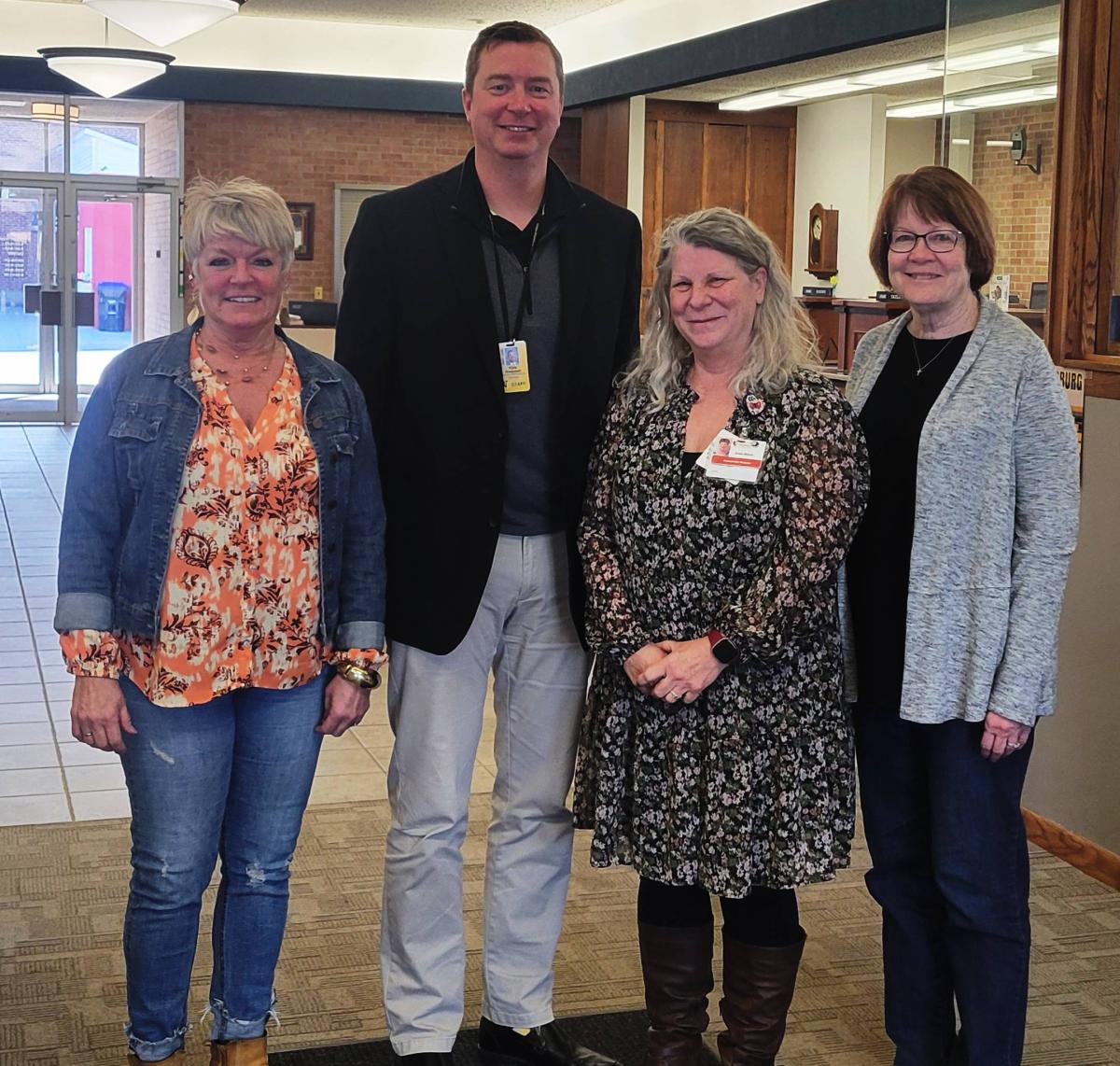 2024 VCF Directors Tami Stark, Vinton City Council; Kyle Koeppen, Vinton-Shellsburg Community School; Robin Martin, Vinton Unlimited; and Debra Wilberg, Farmers Savings Bank & Trust.