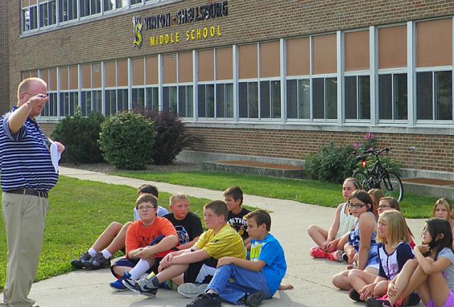 VSMS students learn the rules for outside recess and lunch time.